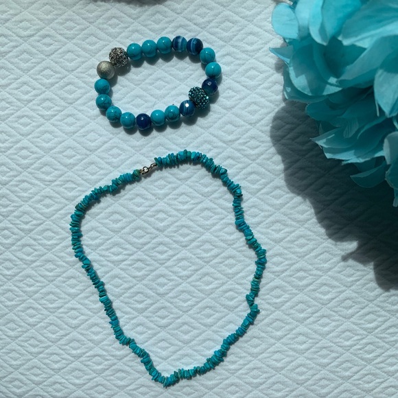 Turquoise necklace and bracelet - Picture 6 of 6
